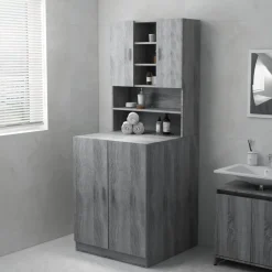 vidaXL Wasmachinekast 71x71,5x91,5 cm grijs sonoma eikenkleurig