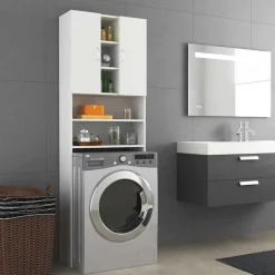 vidaXL Wasmachinekast 64x25,5x190 cm wit