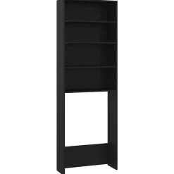 vidaXL Wasmachinekast 64x24x190 cm zwart
