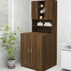 vidaXL Wasmachinekast 70,5x25,5x90 cm bruin eikenkleur