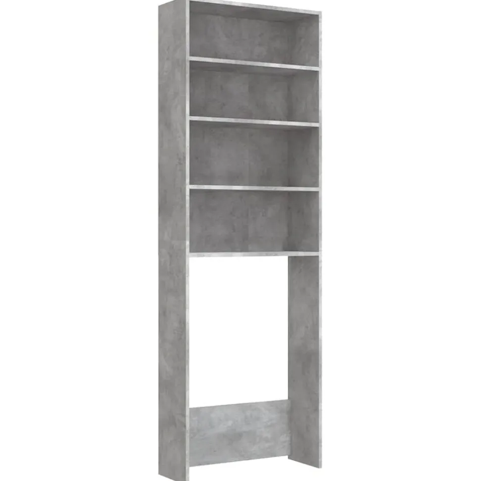 vidaXL Wasmachinekast 64x24x190 cm betongrijs