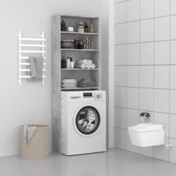 vidaXL Wasmachinekast 64x24x190 cm betongrijs