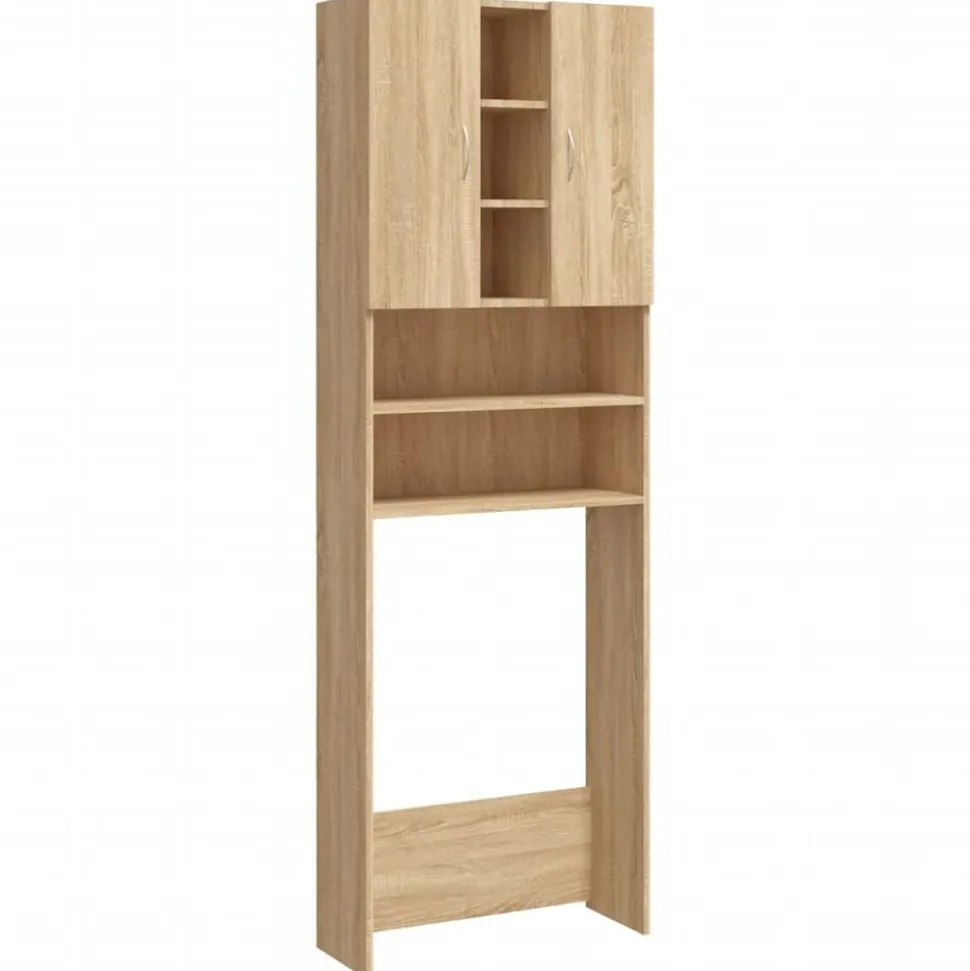vidaXL Wasmachinekast 64x25,5x190 cm sonoma eikenkleurig