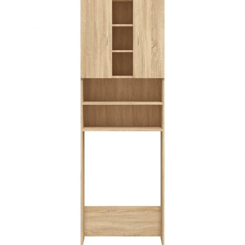 vidaXL Wasmachinekast 64x25,5x190 cm sonoma eikenkleurig