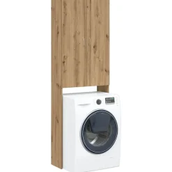 vidaXL Wasmachinekast 64x25,5x190 cm artisanaal eikenkleur
