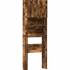 vidaXL Wasmachinekast 64x24x190 cm bewerkt hout gerookt eikenkleurig