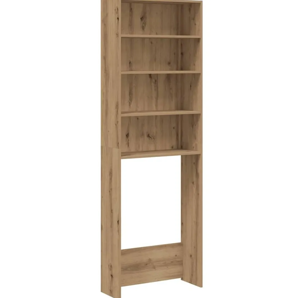 vidaXL Wasmachinekast 64x24x190 cm artisanaal eikenkleur
