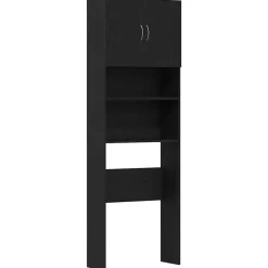 vidaXL Wasmachinekast 64x24x190 cm spaanplaat zwart eikenkleurig