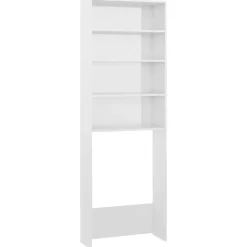 vidaXL Wasmachinekast 64x24x190 cm hoogglans wit