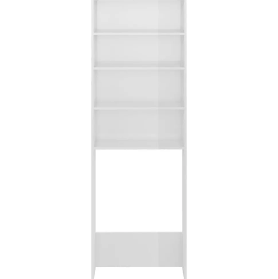 vidaXL Wasmachinekast 64x24x190 cm hoogglans wit
