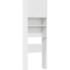 vidaXL Wasmachinekast 64x24x190 cm bewerkt hout wit