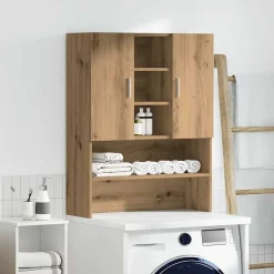 vidaXL Wasmachinekast 70,5x25,5x90 cm artisanaal eikenkleur
