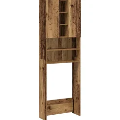 vidaXL Wasmachinekast 64x25,5x190 cm oud houtkleurig