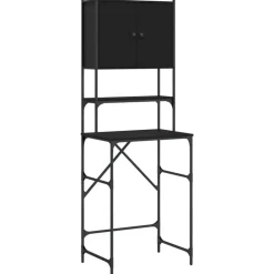 vidaXL Wasmachinekast 68x48,5x194 cm zwart