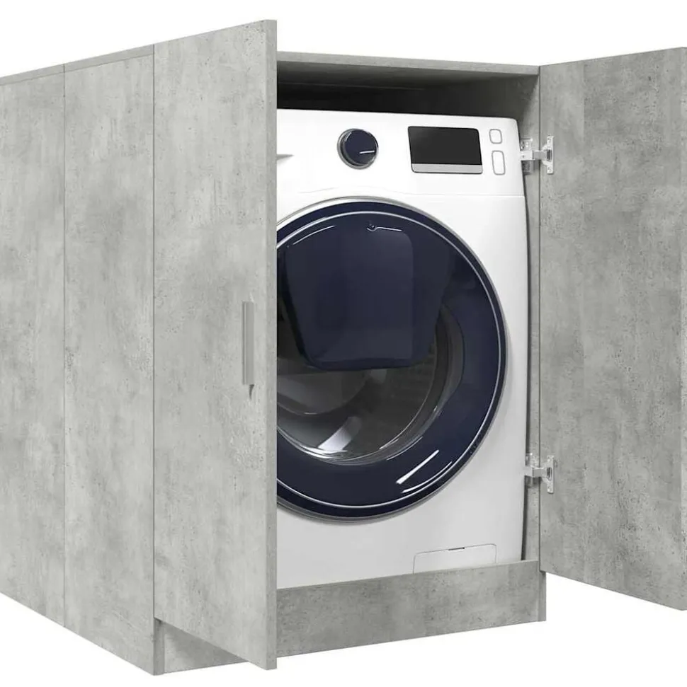 vidaXL Wasmachinekast 70,5x71,5x91,5 cm betongrijs
