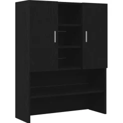 vidaXL Wasmachinekast 70,5x25,5x90 cm zwart eikenkleurig