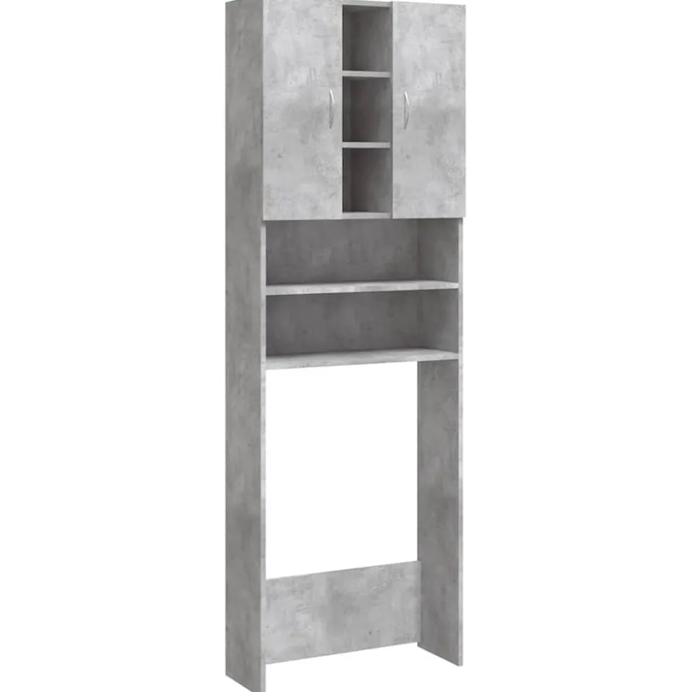 vidaXL Wasmachinekast 64x25,5x190 cm betongrijs
