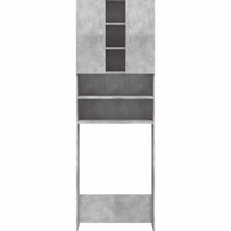 vidaXL Wasmachinekast 64x25,5x190 cm betongrijs