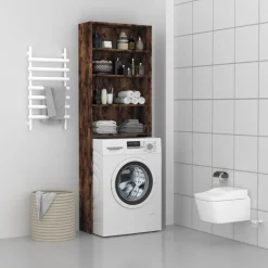 vidaXL Wasmachinekast 64x24x190 cm gerookt eikenkleurig