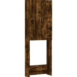 vidaXL Wasmachinekast 64x25,5x190 cm gerookt eikenkleurig