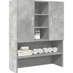 vidaXL Wasmachinekast 70,5x25,5x90 cm betongrijs