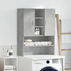 vidaXL Wasmachinekast 70,5x25,5x90 cm betongrijs