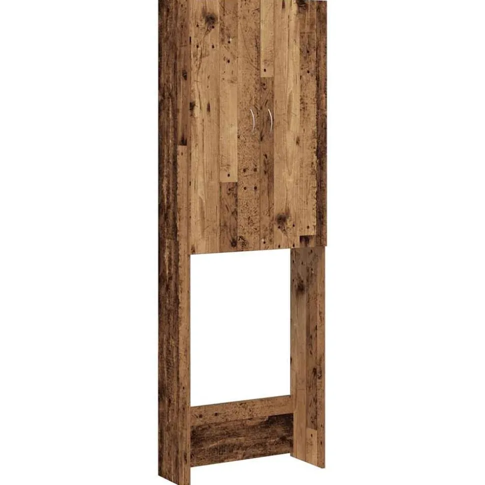 vidaXL Wasmachinekast 64x25,5x190 cm oud houtkleurig