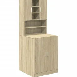 vidaXL Wasmachinekasten 2 st bewerkt hout sonoma eikenkleurig