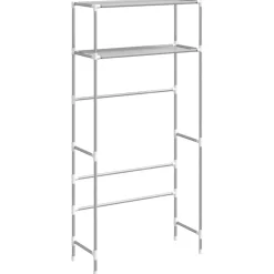vidaXL Wasmachinerek 2-laags 69x28x143 cm ijzer grijs