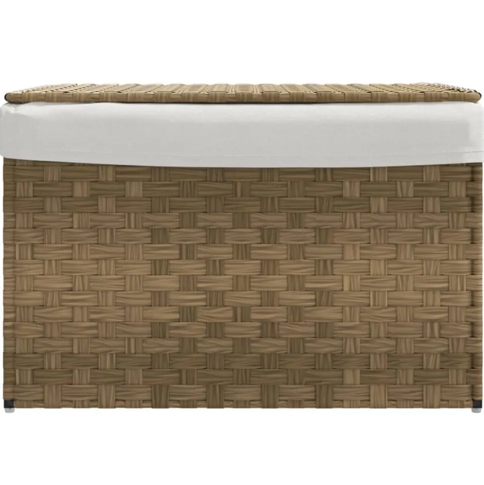 vidaXL Wasmand met deksel 55,5x35x34 cm poly rattan