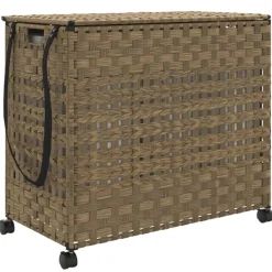 vidaXL Wasmand op wielen 66x35x60 cm rattan
