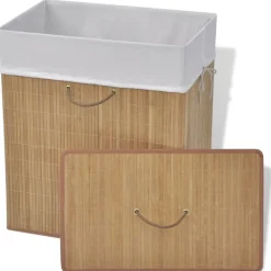 vidaXL Wasmand rechthoekig bamboe natuurlijk