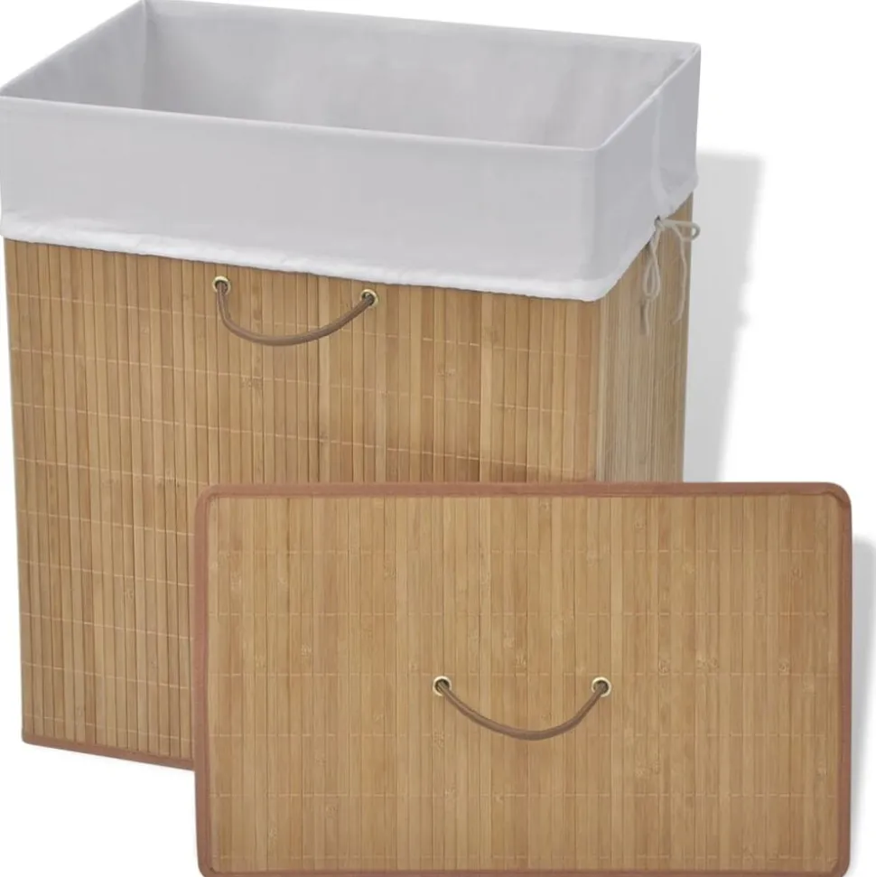 vidaXL Wasmand rechthoekig bamboe natuurlijk