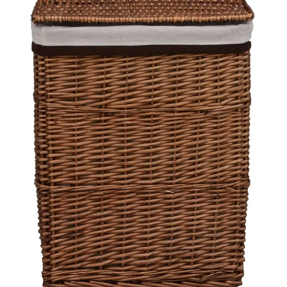 vidaXL Wasmand wilgen bruin