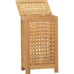 vidaXL Wasmand 35x25x60 cm massief teakhout