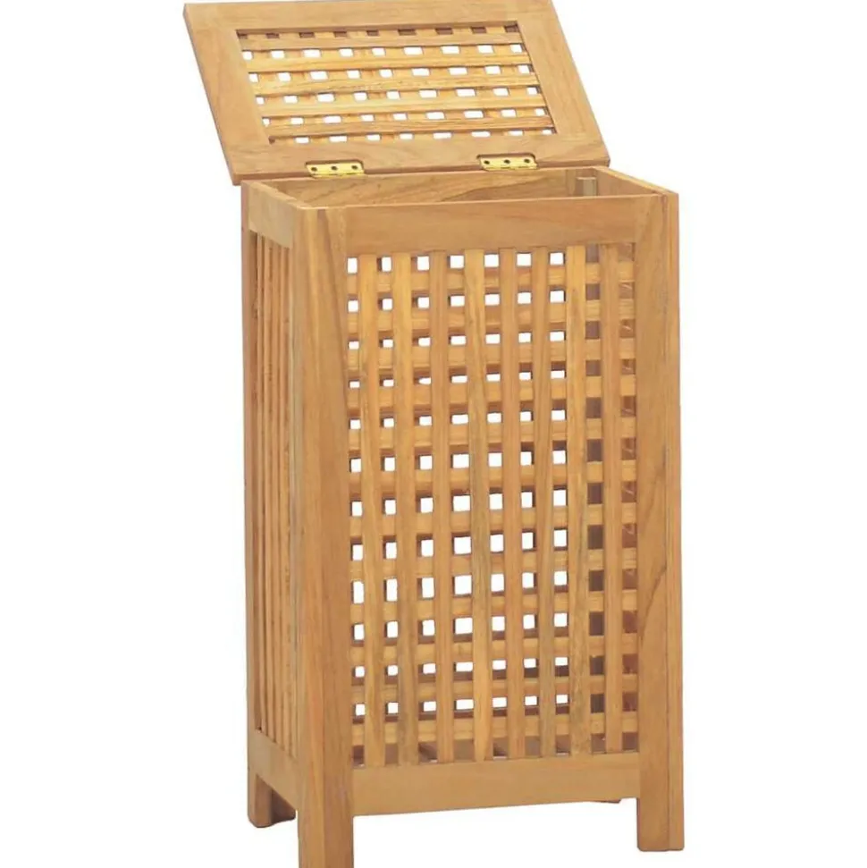 vidaXL Wasmand 35x25x60 cm massief teakhout