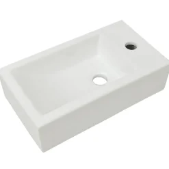 vidaXL Wastafel met kraangat rechthoekig wit 46x25,5x12 cm keramiek