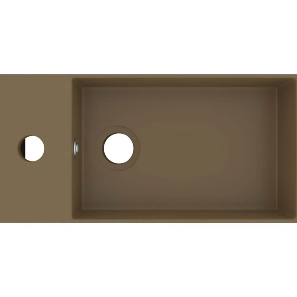 vidaXL Wastafel met overloop keramiek matcrème