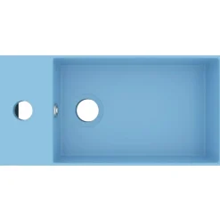 vidaXL Wastafel met overloop keramiek lichtblauw