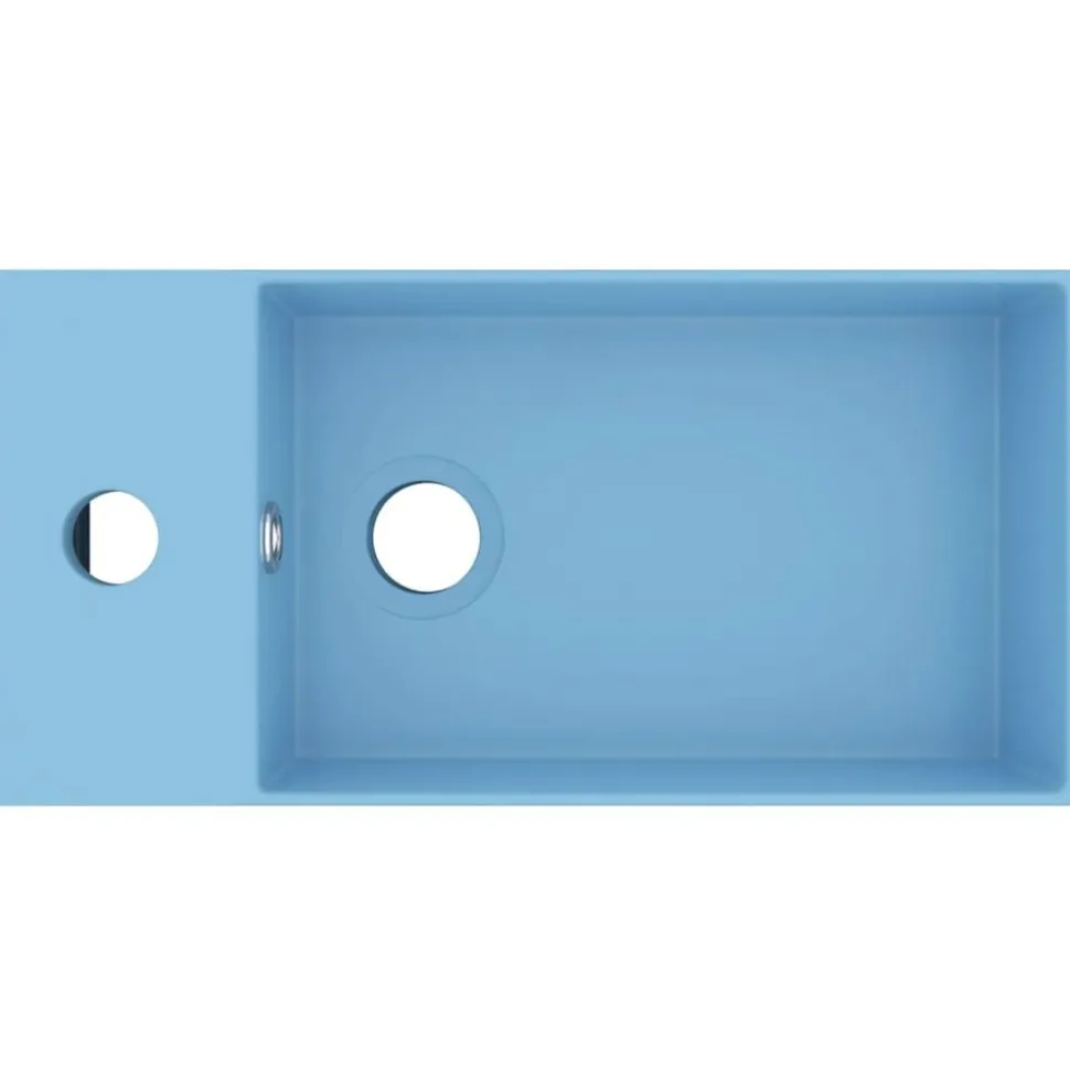 vidaXL Wastafel met overloop keramiek lichtblauw
