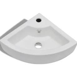 vidaXL Wastafel met overloop 45x32x12,5 cm wit