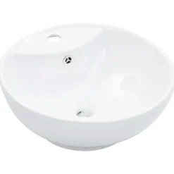 vidaXL Wastafel met overloop 46,5x18 cm keramiek wit