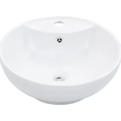 vidaXL Wastafel met overloop 46,5x18 cm keramiek wit