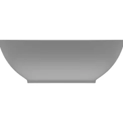 vidaXL Wastafel ovaal 40x33 cm keramiek mat lichtgrijs
