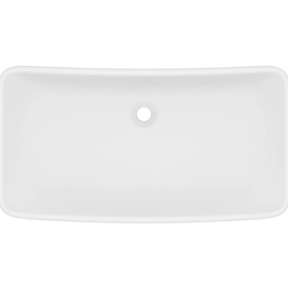 vidaXL Wastafel rechthoekig 71x38 cm keramiek matwit