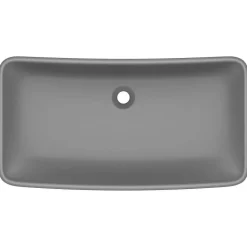 vidaXL Wastafel rechthoekig 71x38 cm keramiek mat donkergrijs