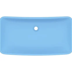 vidaXL Wastafel rechthoekig 71x38 cm keramiek mat lichtblauw