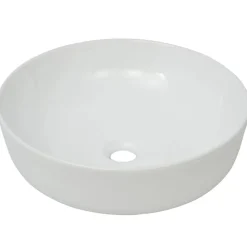 vidaXL Wastafel rond wit 41,5x13,5 cm keramiek