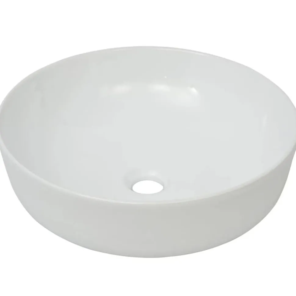 vidaXL Wastafel rond wit 41,5x13,5 cm keramiek