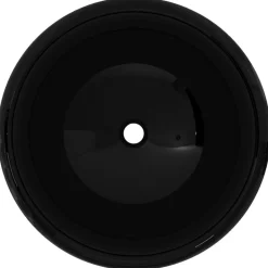 vidaXL Wastafel rond 40x15 cm keramiek zwart
